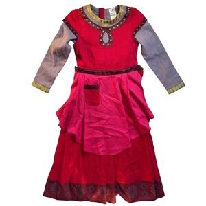 Disney Wish Asha Costume Dress Girls Size 7/8 Red Purple Long Sleeve Adventure